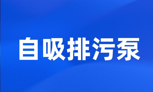 自吸排污泵