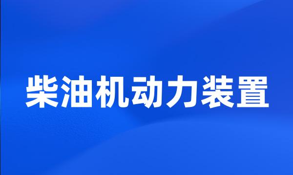 柴油机动力装置