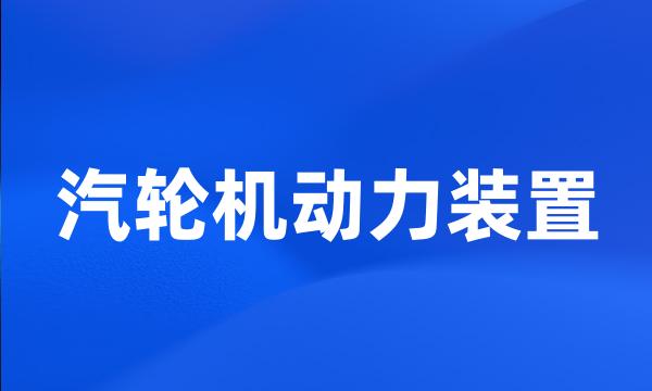 汽轮机动力装置