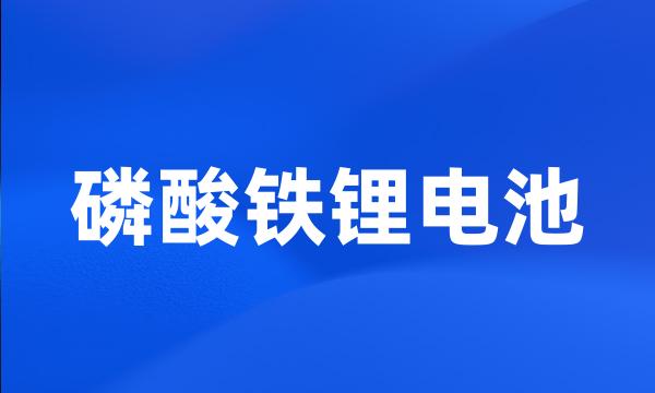 磷酸铁锂电池