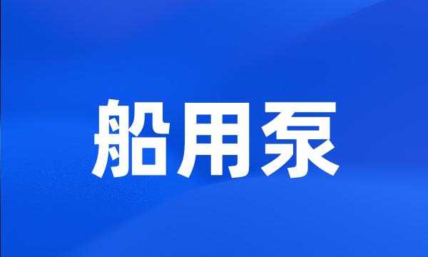 船用泵