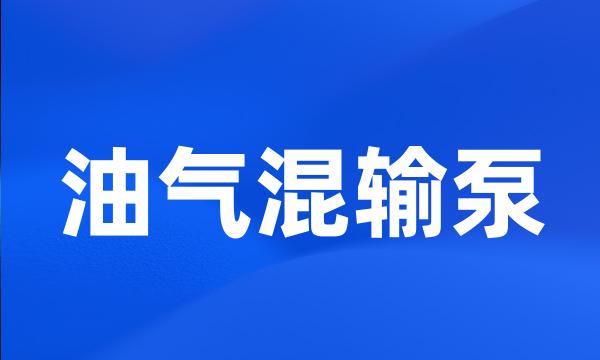 油气混输泵