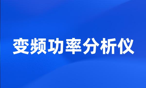 变频功率分析仪