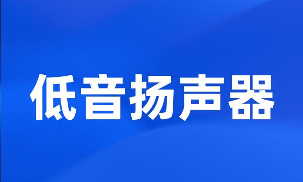 低音扬声器