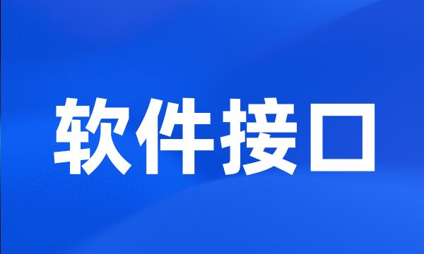 软件接口