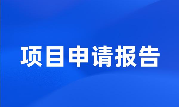 项目申请报告