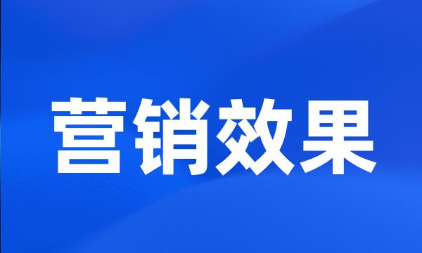 营销效果