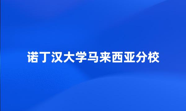 诺丁汉大学马来西亚分校