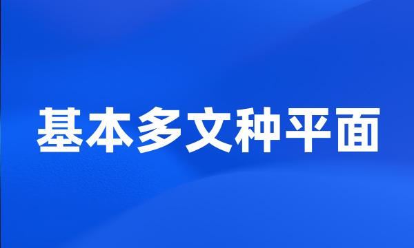 基本多文种平面