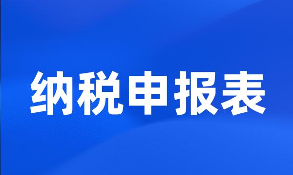 纳税申报表