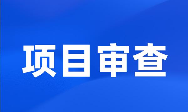 项目审查