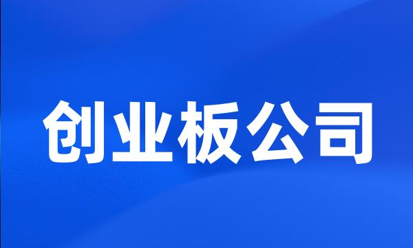 创业板公司