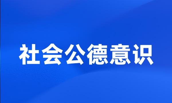 社会公德意识