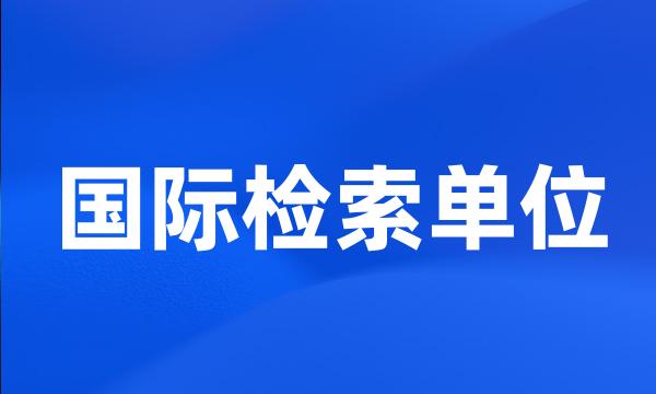 国际检索单位