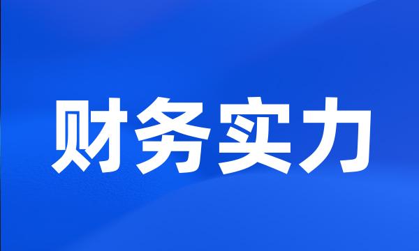 财务实力