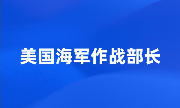 美国海军作战部长