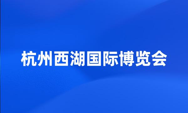 杭州西湖国际博览会