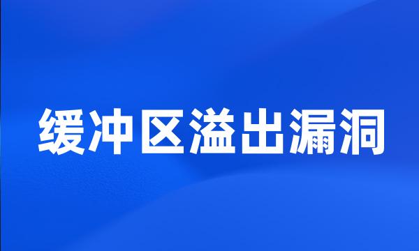 缓冲区溢出漏洞