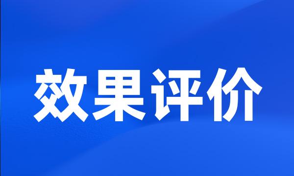 效果评价