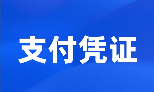 支付凭证