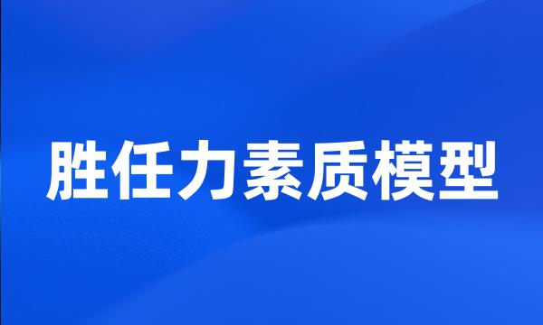 胜任力素质模型