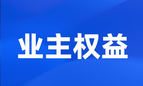 业主权益