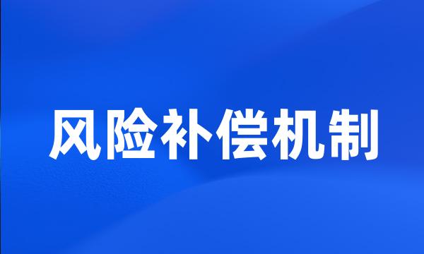 风险补偿机制