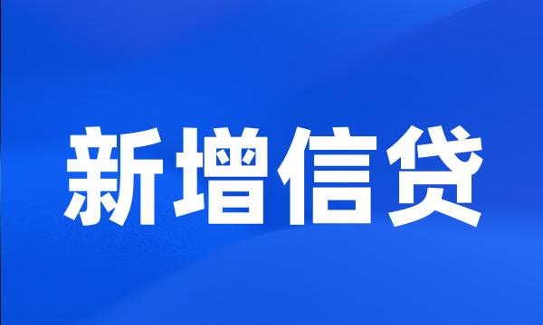 新增信贷