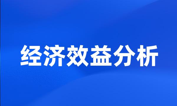 经济效益分析