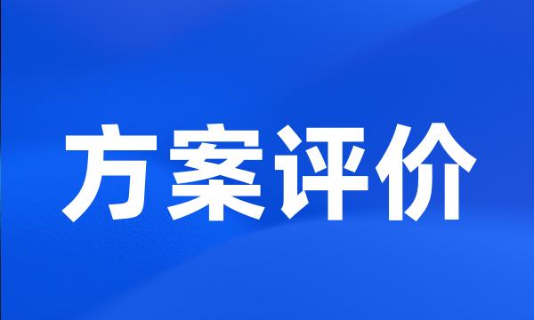 方案评价