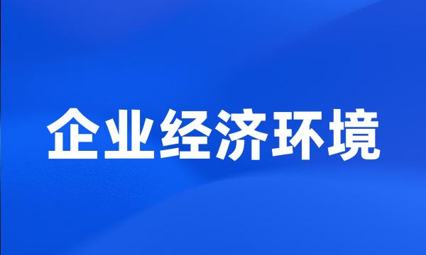 企业经济环境