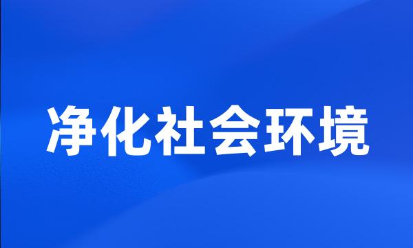 净化社会环境