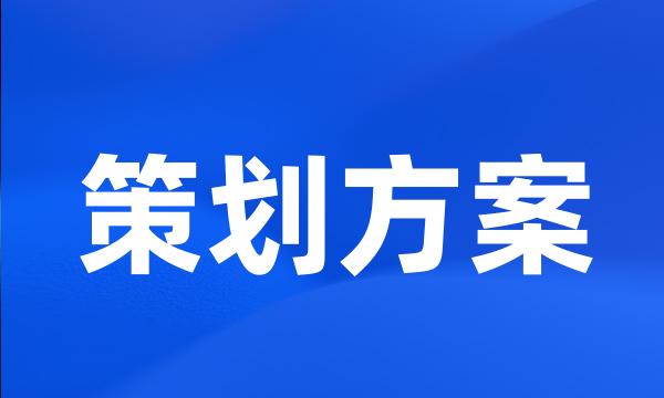 策划方案