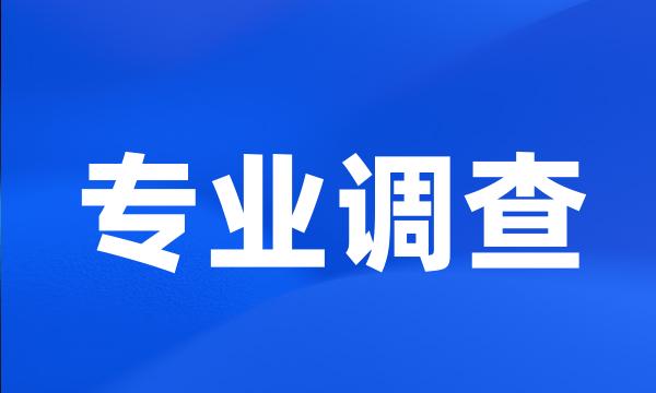 专业调查