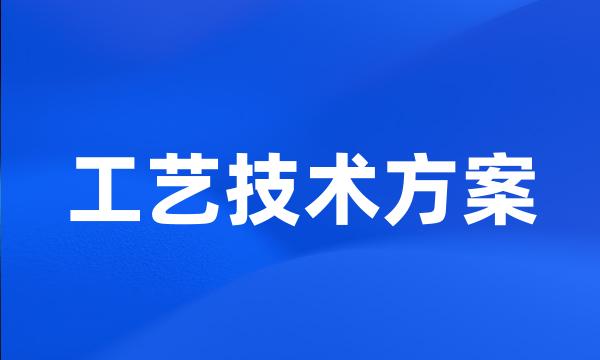 工艺技术方案