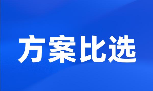 方案比选