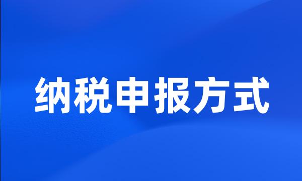 纳税申报方式