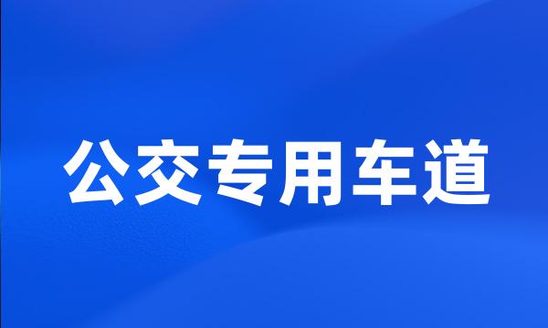 公交专用车道