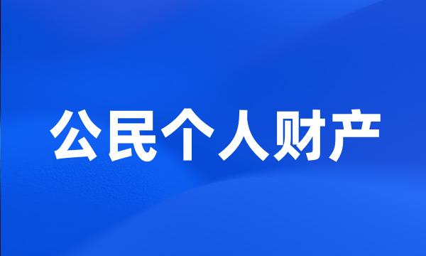 公民个人财产