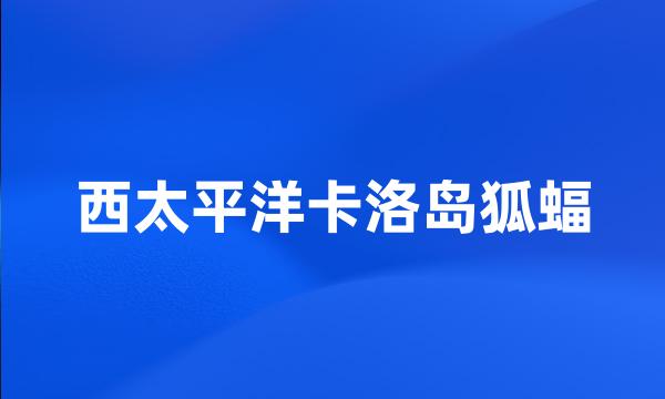 西太平洋卡洛岛狐蝠