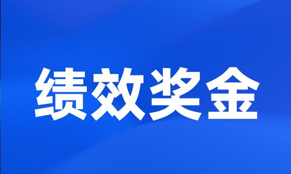 绩效奖金