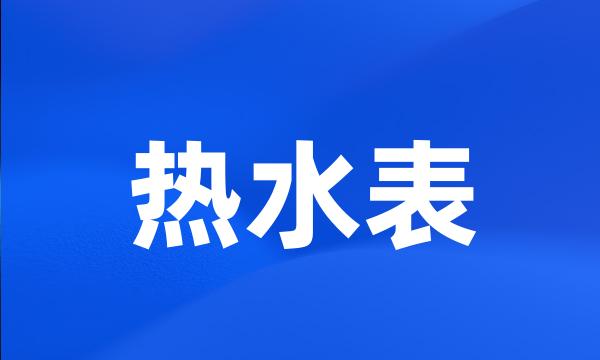 热水表