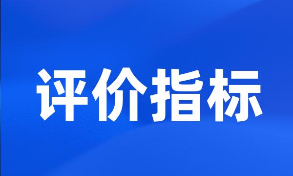 评价指标