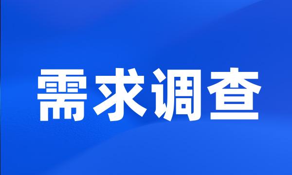 需求调查