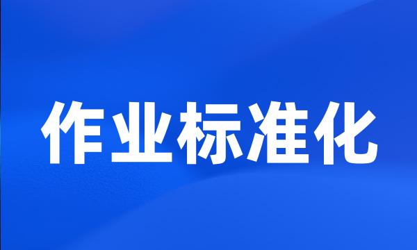 作业标准化