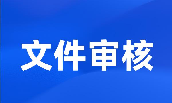 文件审核