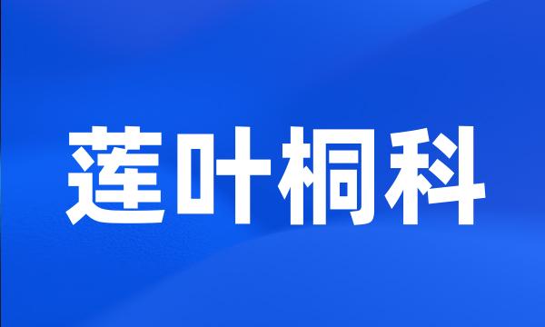 莲叶桐科