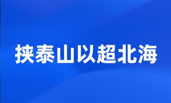 挟泰山以超北海