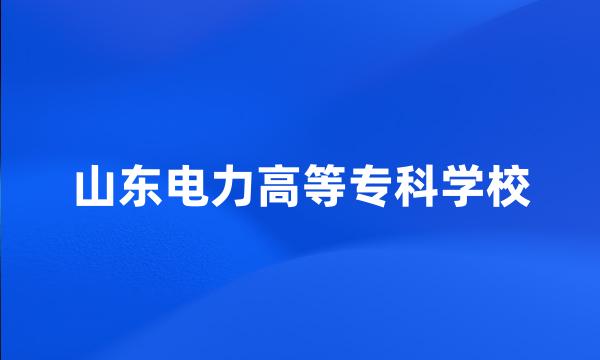 山东电力高等专科学校