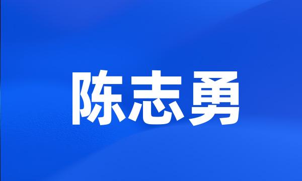 陈志勇